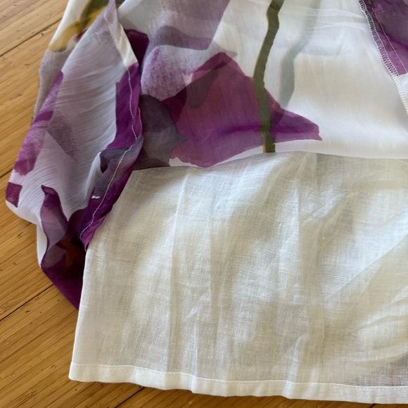 Purple Floral Halter Maxi Dress Open Back Beaded Waist Size 6 M - Picture 12 of 16